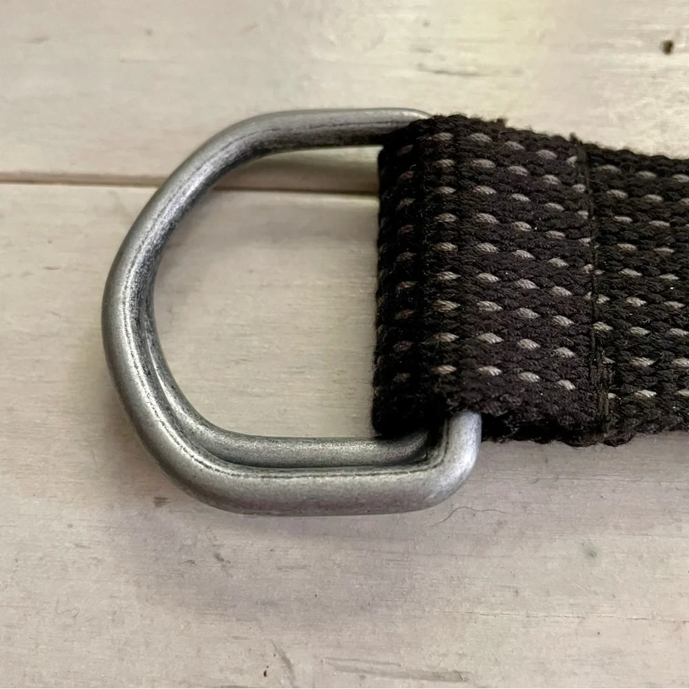 Black & Gray Woven Belt D-Ring Buckle Unisex Dekko Accessories Ltd 47”x 1 3/8”